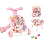 KikkaBoo Играчка за прохождане 3в1 Play & Grow Pink Проходилка