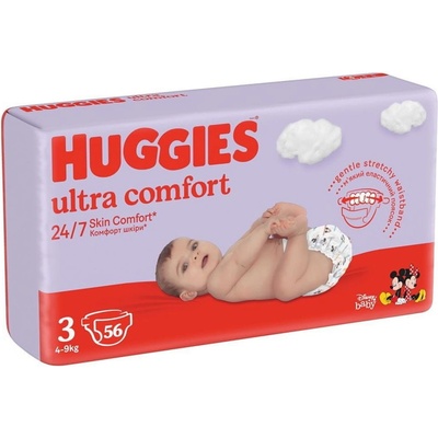 HUGGIES Ultra Comfort Jumbo 3 4-9 kg 56 ks