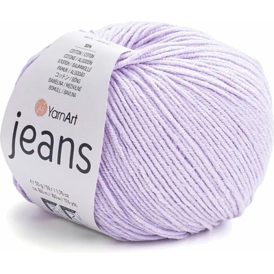 YarnArt pletací / háčkovací příze JEANS 19 světle fialová, jednobarevná, 50g/160m