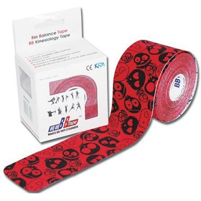 BB Tape Design Kineziologické tejpy Lebky červená 500 x 5 cm