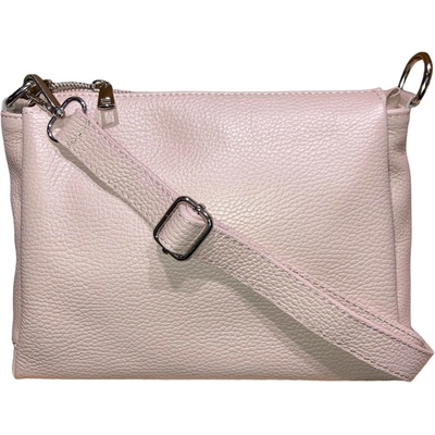 Vera Pelle kožená dámská crossbody kabelka pudrová 8799 ku6e D68