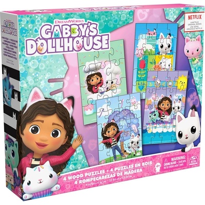 Spin Master 20143819 Gabby`s Dollhouse Дървени пъзели 4 броя (6067990)