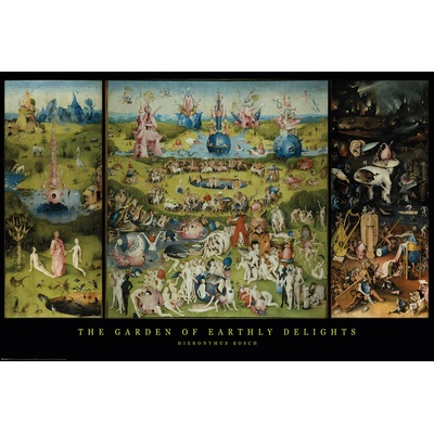 Plagát, Obraz - Záhrada pozemských rozkoší, Hieronymus Bosch, 91.5 × 61 cm