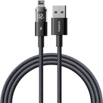Baseus - Data Cable Display 2 (P10382700121-01) - USB към Lightning, бързо зареждане, цифров дисплей, 2.4A, 2m - Cosmic Black