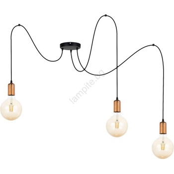 BELIS Пендел MIROS 3xE27/60W/230V паяк черен/меден (BE0753)