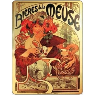 Cedule Alfons Mucha – Bieres, 30 x 40 cm