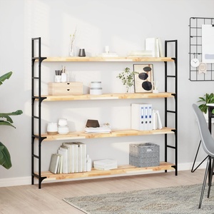 vidaXL Плаващи рафтове, 3 бр. , 140x20x4 см, необработена масивна дървесина, акация (3279437)