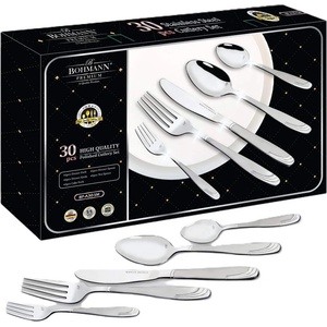 BOHMANN Комплект от 30 бр иноксови прибори за хранене Bohmann модел BH BP A30-SM (9bhbpa30sm)