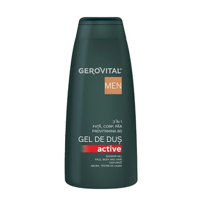 Gerovital Душ гел Gerovital Men Active 3 in 1, 400 мл (103089)