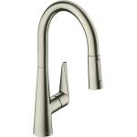 Hansgrohe Talis M51 200 издърпващ се кухненски смесител, матиран хром, с 2 струи (72813800)