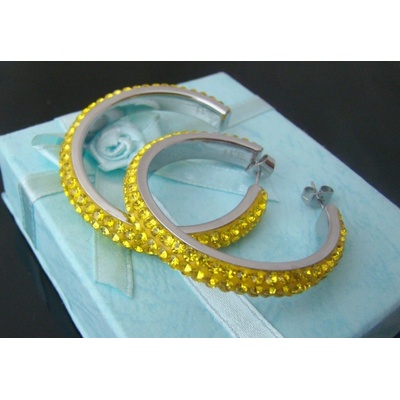 Steel Jewelry náušnice KRUHY ŽLUTÉ Chirurgická ocel NS130109