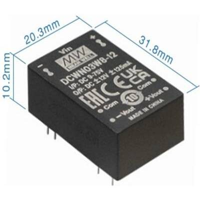 Mean Well DCWN03W8-12 Měnič DC/DC modulový 3W 12V