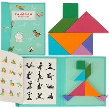 Montessori magnetická kniha Tangram 3D puzzle bloky – logická hra pre deti
