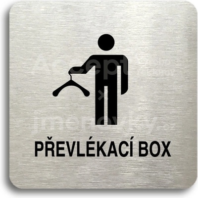 ACCEPT Piktogram převlékací box II - stříbrná tabulka - černý tisk bez rámečku