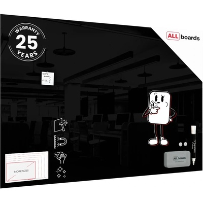 Allboards TS100x80BK Skleněná tabule 100 x 80 cm