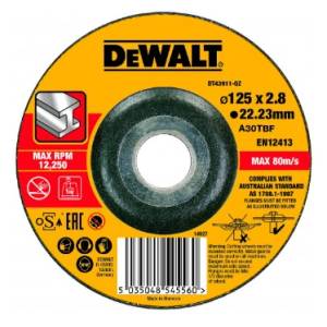 DEWALT диск за рязане на метал, изпъкнал, 125 x 22, 2 x 3, 0 мм DT43911 (DT43911)