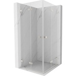 Mexen Lunar-F Duo сгъваема душ кабина 70 x 70 см, прозрачна, матиран никел - 836-070L-070P-97-00 (836-070L-070P-97-00)