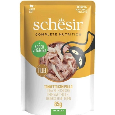 Schesir Cat C&B Wet Adult Tuňák s kuřetem v želé 85 g
