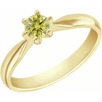 Eppi Zásnubný prsteň s certifikovaným fancy yellow lab grown diamantom Iravan RE45198