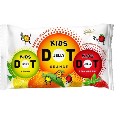 Želé pre deti Dot Citrón Pomaranč Jahoda Vobro 1000 g
