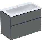 Geberit iCon - Шкаф с мивка, 90x48x63 см, 2 чекмеджета, KeraTect, лава 502.333. JK. 1 (502.333.JK.1)