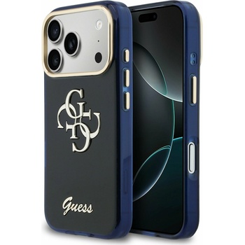 GUESS IML 4G Script Metal Logo Заден Калъф за iPhone 17 Pro Син Guess | Sin | МЪЖЕ | UNI