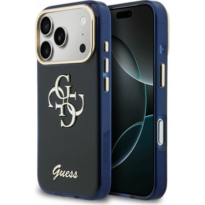 GUESS IML 4G Script Metal Logo Заден Калъф за iPhone 17 Pro Син Guess | Sin | МЪЖЕ | UNI