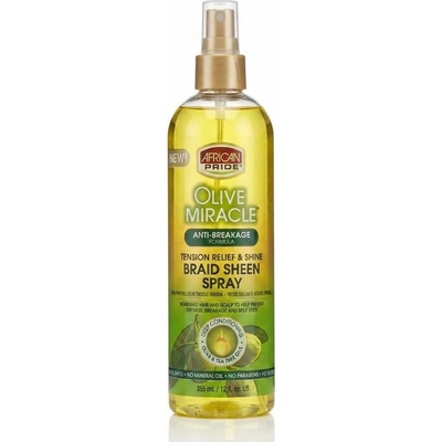 African Pride Olive Miracle Braid Sheen Sprej na copánky 355 ml