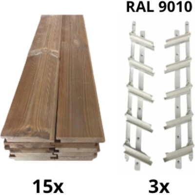Samkit SET white - 1300*1500mm (15ks thermowood borovice desek a 3x samkit)