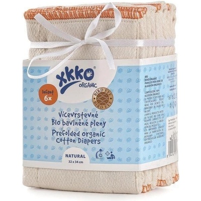 XKKO Kikko Vícevrstvé plenky Organic 4/6/4 Bird Eye Infant 32 x 34 cm