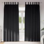 Pure Line Home Плътни завеси в цвят черен с текстилни гайки (уши), 2 бр. , 140 x 245 см