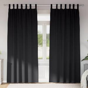 Pure Line Home Плътни завеси в цвят черен с текстилни гайки (уши), 2 бр. , 140 x 245 см