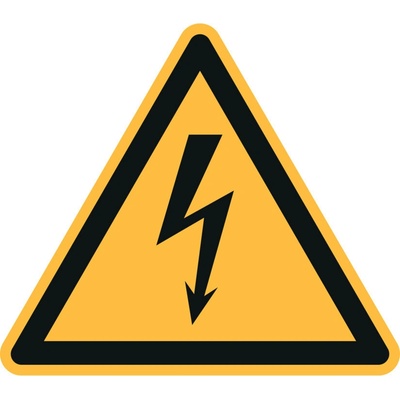Značka Pozor elektrické napätie, ISO 7010, plast, 200 mm, 10 ks