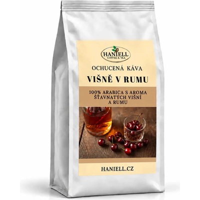 Haniell Káva Višně v rumu Arabica zrnková 0,1 kg