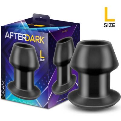 Afterdark Bram Open Hollow Anal Plug Black L