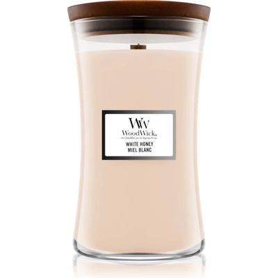 WoodWick White Honey ароматна свещ с дървен фитил 609.5 гр