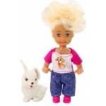 LEAN Toys Mini Doll with Long Hair, Colorful Animal Clothes