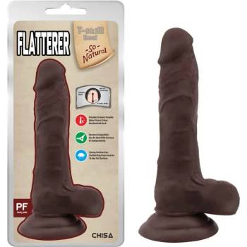 Image 1 of Пенис дилдо с тестиси, интимен ласкател, 18, 6см. - Flatterer Brown (CHISA00252)