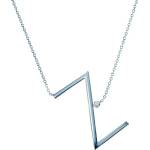 SAVICKI Сребърно колие с буква z, бял сапфир 0.04К, 45 см