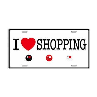 Ceduľa značka I love SHOPPING