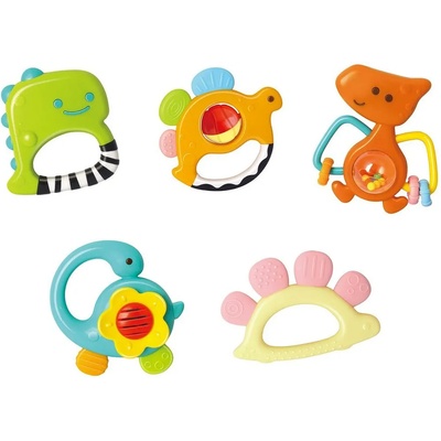 Hola Toys Комплект бебешки дрънкалки Hola Toys - Динозаври, 5 броя (H1109)