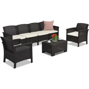 BICA Диван полиратанова гарнитура Venezia Coffee 6 Max Bica кафяво (BCVEN4BR)