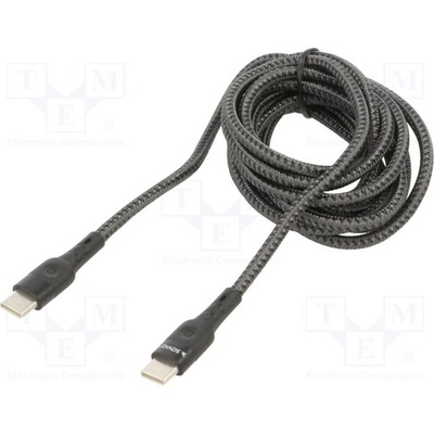Savio CL-151 USB 2.0, USB C Power Delivery, z obou stran, 2m, černý
