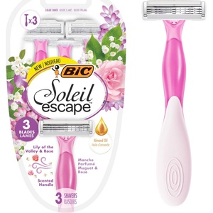 BIC SOLEIL ESCAPE Lily of the Valley & Rose - дамски самобръсначки с 3 ножчета и ароматна дръжка, 3 бр