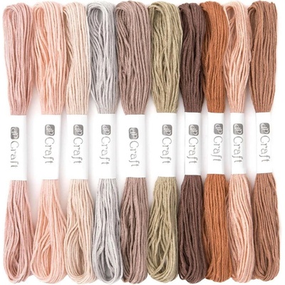 dp Craft Vyšívací příze sada (10ksx8m) - přírodní mix