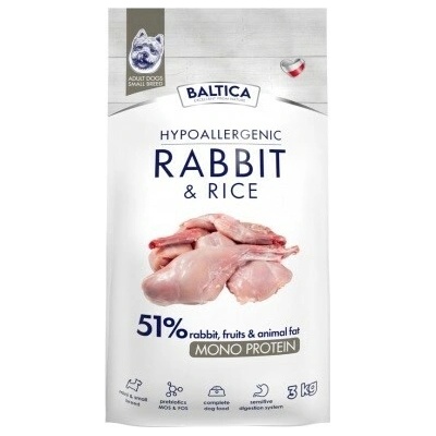 Baltica Nutraceutic Hypoallergenic S Rabbit with rice 3 kg
