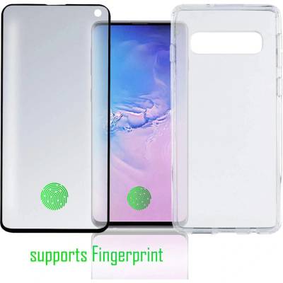 4smarts 360° Premium Protection Set UltraSonix - тънък силиконов кейс и стъклено защитно покритие за дисплея на Samusg Galaxy S10 (прозрачен)