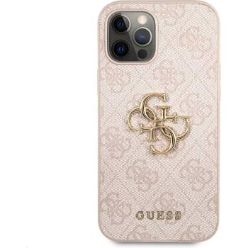 GUESS Гръб Guess PU 4G Metal Logo Case за iPhone 12 Pro Max - Розов (3666339006846)