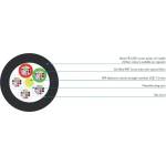 KDP Оптичен кабел с 24 влакна сингъл мод g652d - 2000 метра (k1fum02024g652dye)