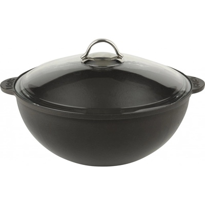 LAVA Metal Litinový hrnec Wok 6l skleněná poklice 30 cm